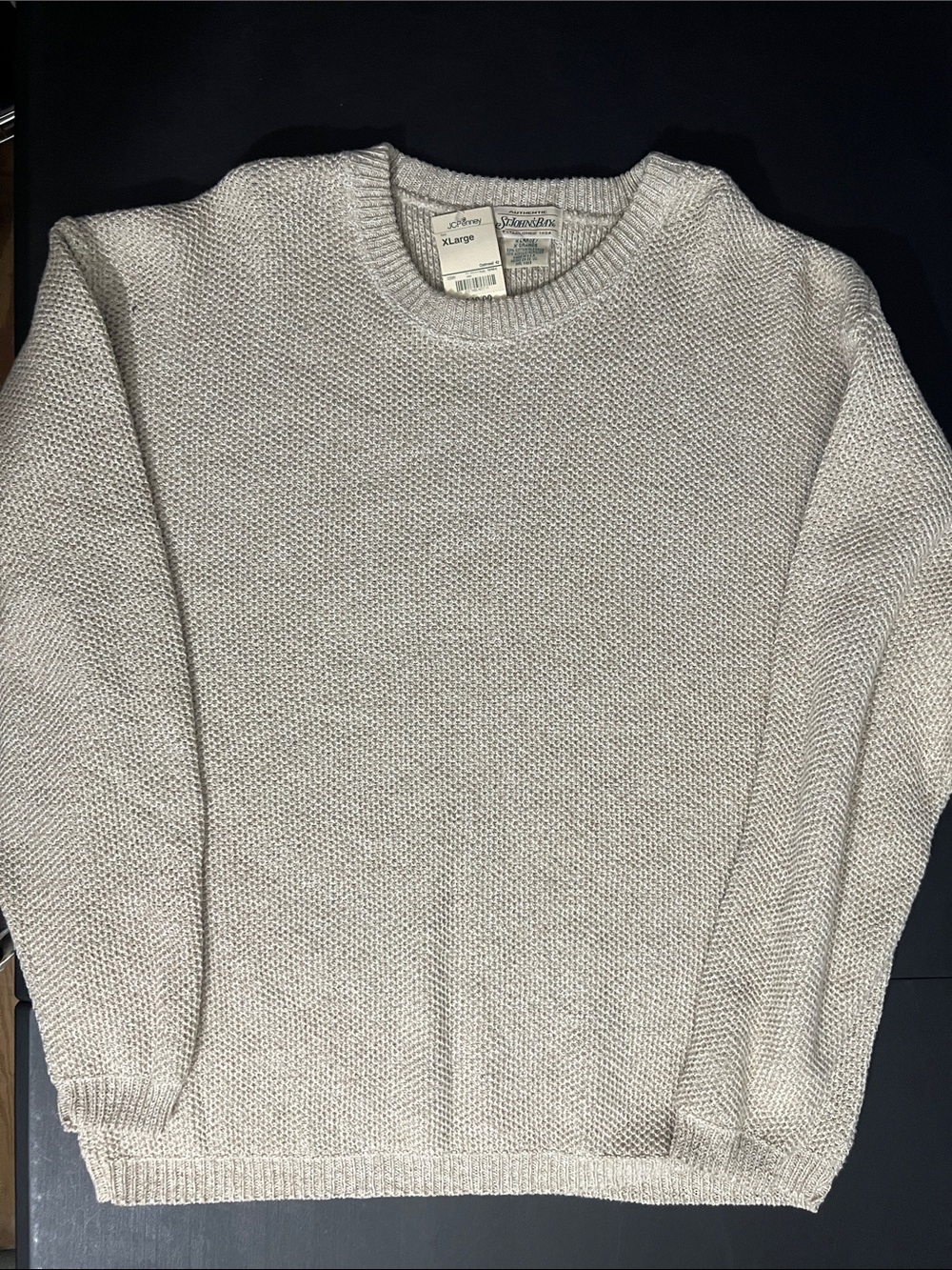 Men's Crewneck Knit Sweater - Light Tan, Classic Fit